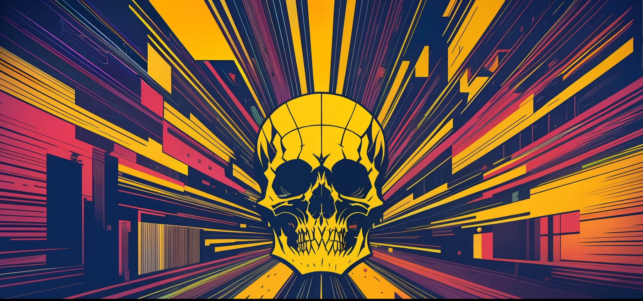 Vampire Skull, cubism, vectorization, vibrant colors, expressionism, synthwave::d central composition graphic sign, t-shirt vector