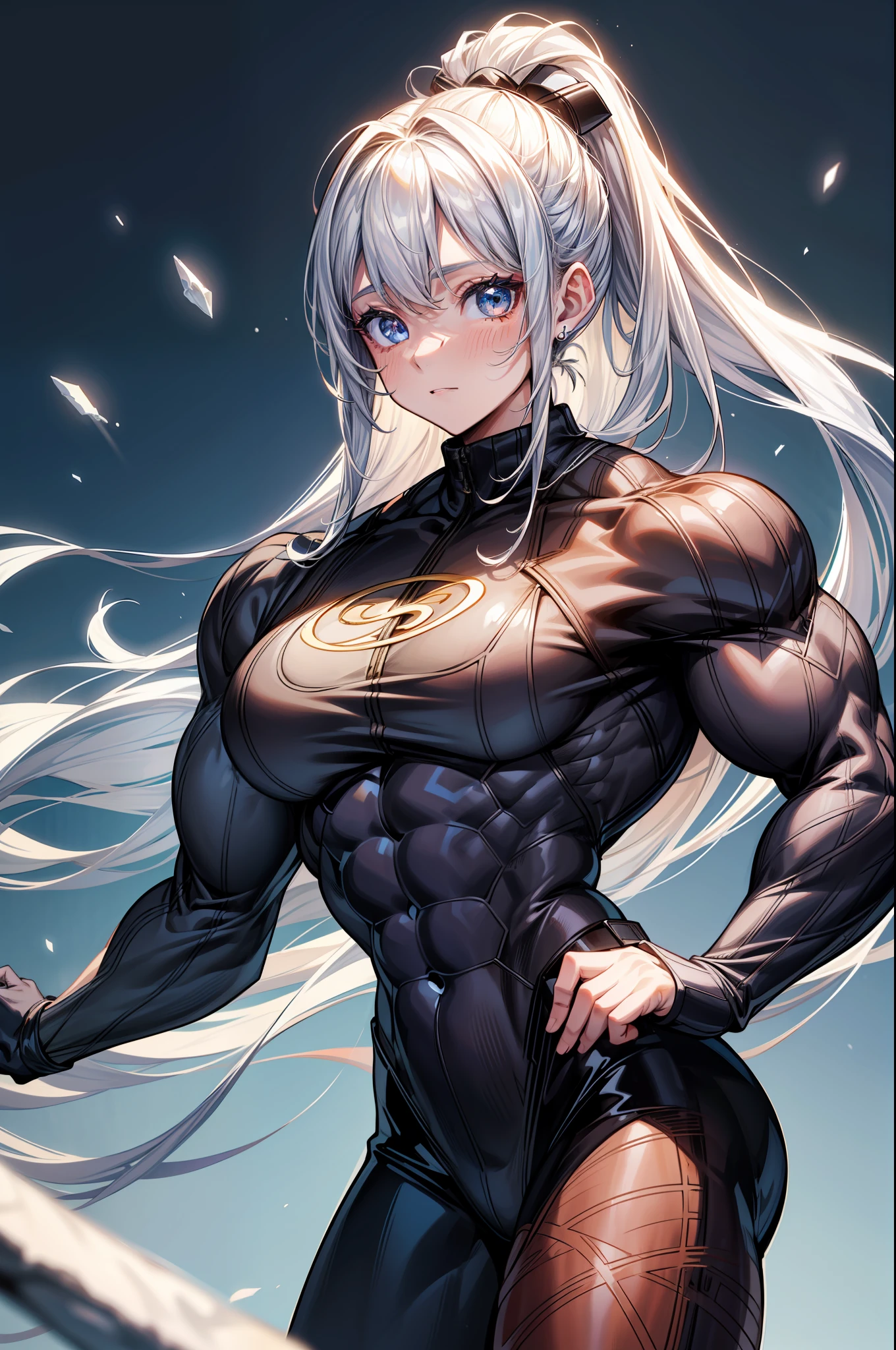 (BEST lighting) , (ultra intricately detailed) , 4K unification, (super-detailed CG: 1.2) , (8K: 1.2),(Original), (Masterpiece) , (Best quality),(Masterpiece:1.4),Anime-ish high quality,(Masterpiece),Masterpiece, Super clear picture quality,Clearer than movies,(Fine face)Best quality, absurderes,((masterpeace, 4K, 8K, Yes, A high resolution))1girll, girls,She was on an empty black field,standing on your feet,Exposing the abdomen, Crop topping,There are bulges of dense veins on the arms,Spring, Boots, Perfect figure, Long silver hair, Dynamic pose, ((body builder:1.5)),Heavy snow against a snowy background,(Beautiful bace),(Girl),(Female),(((Upper body:1)))
