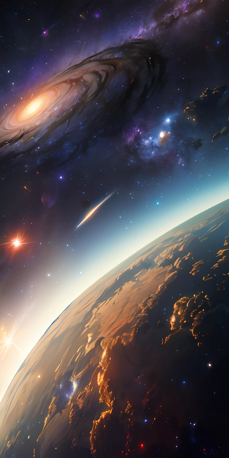 masterpiece, best quality, high quality, extremely detailed CG unity 8k wallpaper, Depth of Field, HDR,,Photorealistic,extremely detailed, Intricate, High Detail, universe, space, galaxy, stars, planets, astronomy, cosmos, celestial, nebula, black hole, solar system, cosmic rays, supernova, deep space, astronomical objects