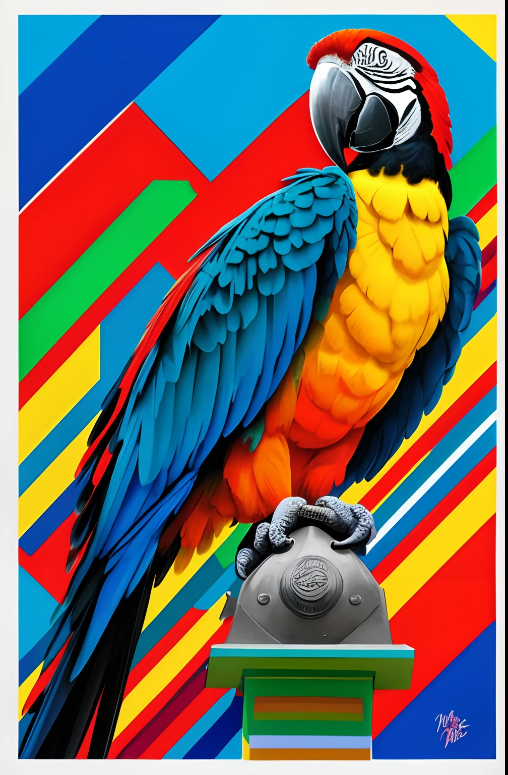 ( BIRD Blue Macaw),  Eduardo Kobra ,Romero Brito,The Filling Twins ,multidimensional geometric wall PORTRAIT, arte, Chibi,
Yang08k, lindo, Colouring,
Primary works, qualidade superior, melhor qualidade, Arte Oficial, Beautiful and Aesthetic, 128 mil