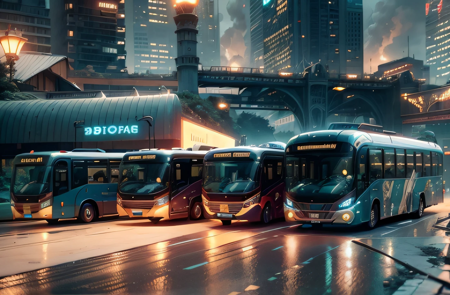 futuristic bus, brancos de fundo, Corpo Steampunk, detalhes intrincados, Magnificent, cinemactic, high resolution, 4k,