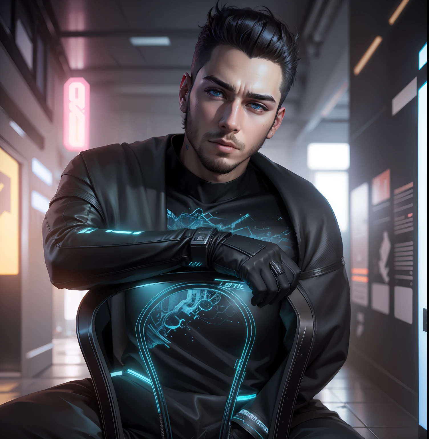 Change background cyberpunk handsome boy. realistic face, ultra realistic,8k