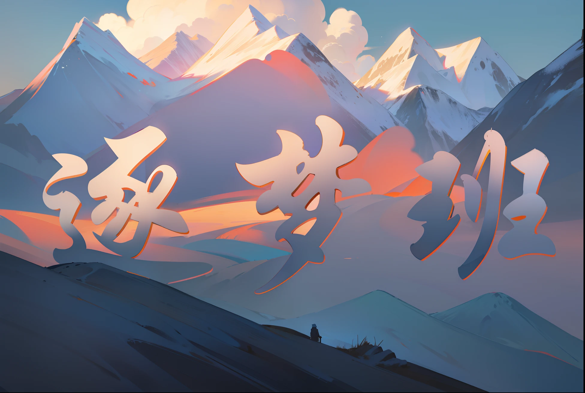 Mountains,snowy peak,Clouds,Artistic sense