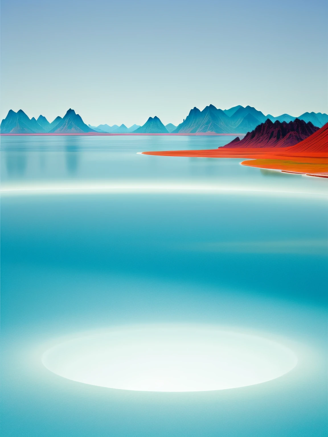 Vast tranquil views,Built by Scarlett Hooft Graafland,Works by Sergei Zabelin,A summer day of photography,Hyper-realistic、Ink painting style incorporating Chinese aesthetics。