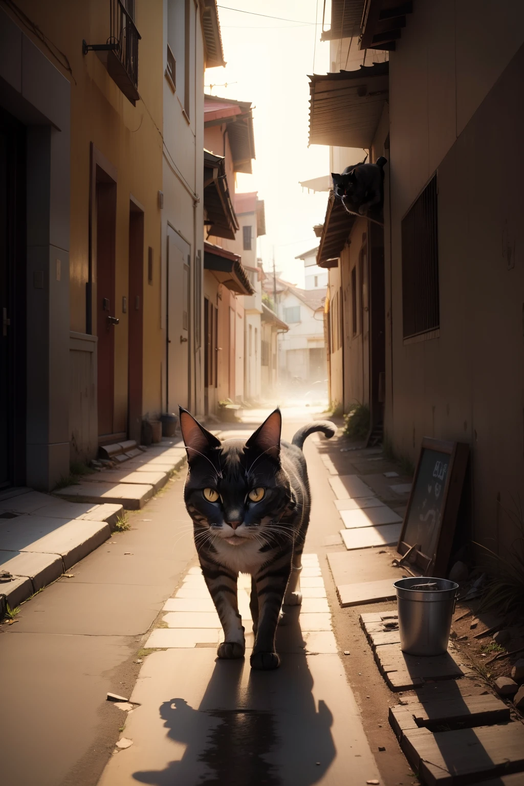 A cat that roams after the world is over