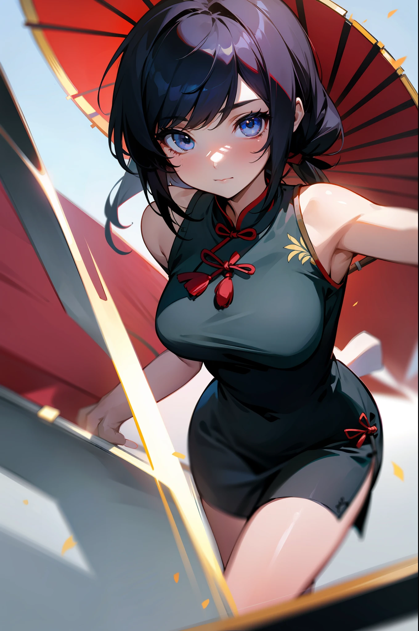 a girl,cheongsam