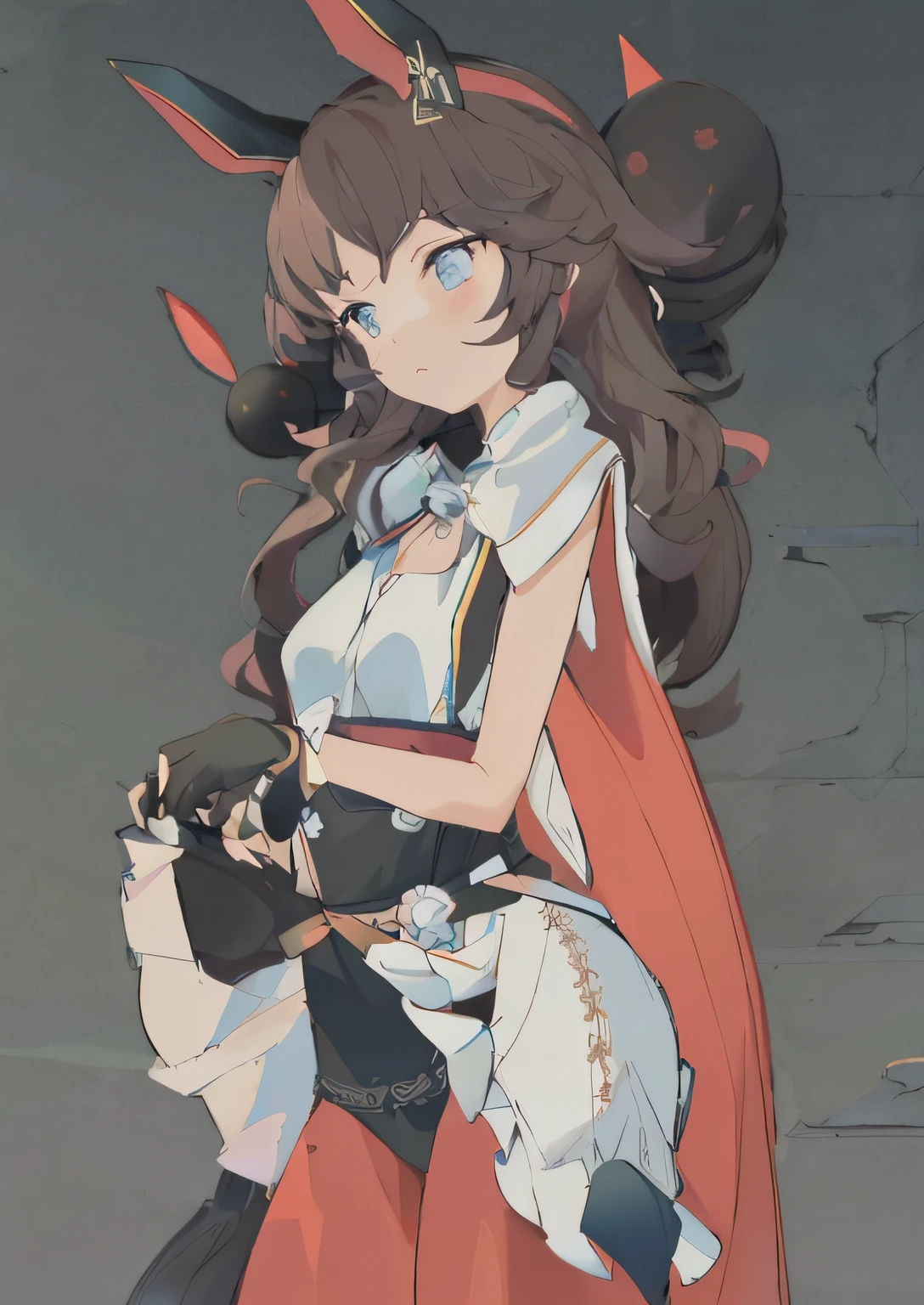 An art painting of a simple long-haired girl holding a sword, Sharp depiction, Perfect linear art, Artistic expression of thick black lines, Minimalist line drawing, bold lineart, Present beautiful lines, Clean and refined lines, An art form with extremely fine ink lines, Clean line drawing in anime style, Artistic expression of thick lines, Line art!!, HD Lane Art Behans, Fine and detailed line drawing。