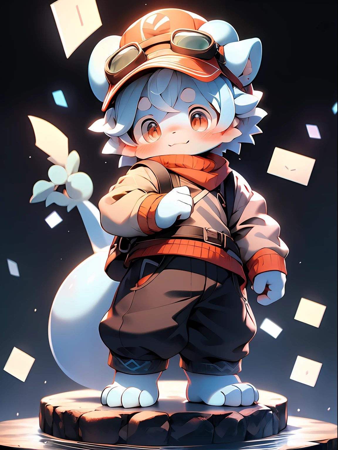 drak， Light blue scales， adolable， standing on your feet， Master masterpieces， A high resolution，8K，detailedbackground，high high quality，Libido boy，（by Dagasi：1.1），（（（独奏））），(Give a letter，satchel，Postman's cap，correspondence，Protective goggles，The barefoot：0.6)，looking at viewert，Reach out and hand it to the audience