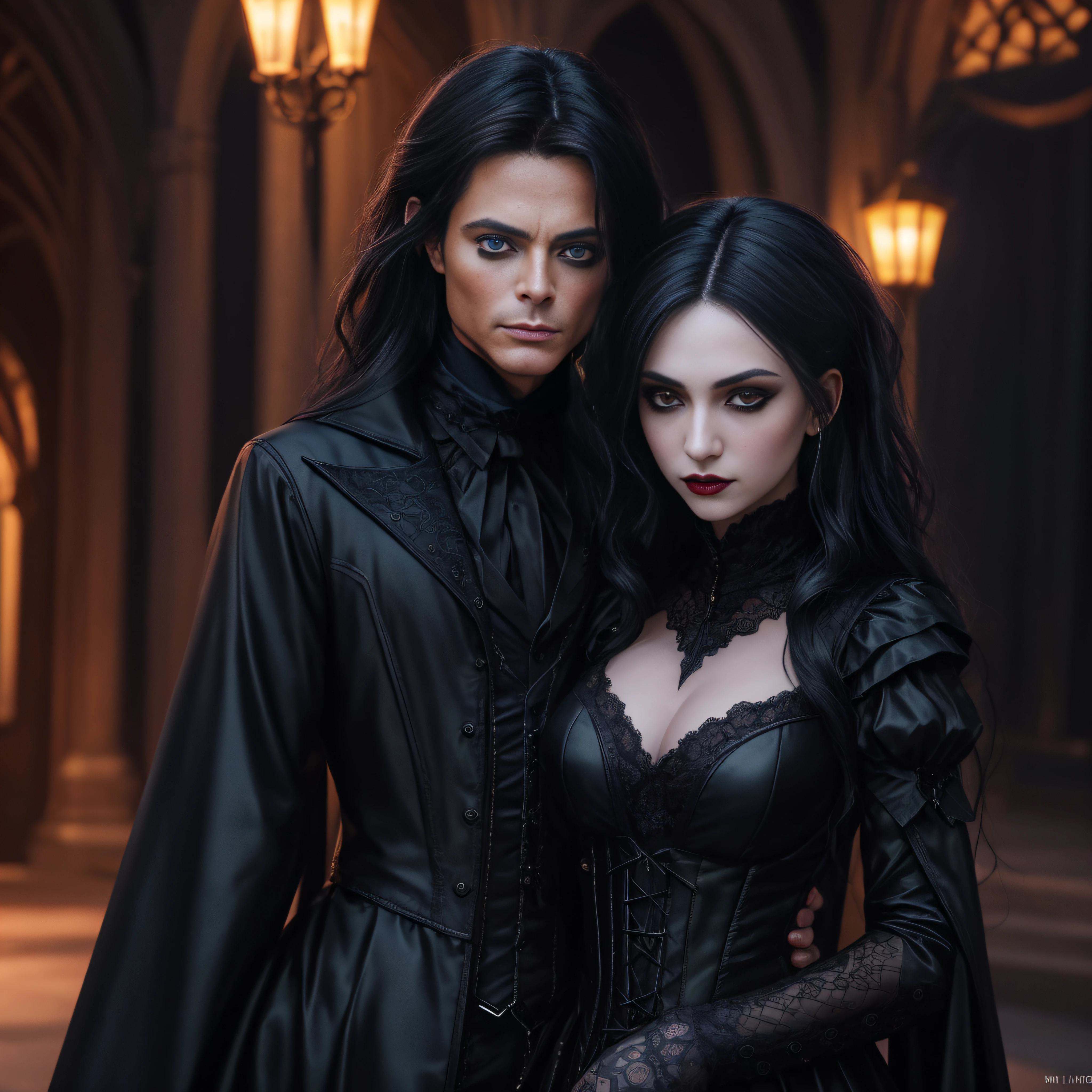 ojos perfectos, Symmetrical, verdes, Made up in the Gothic style