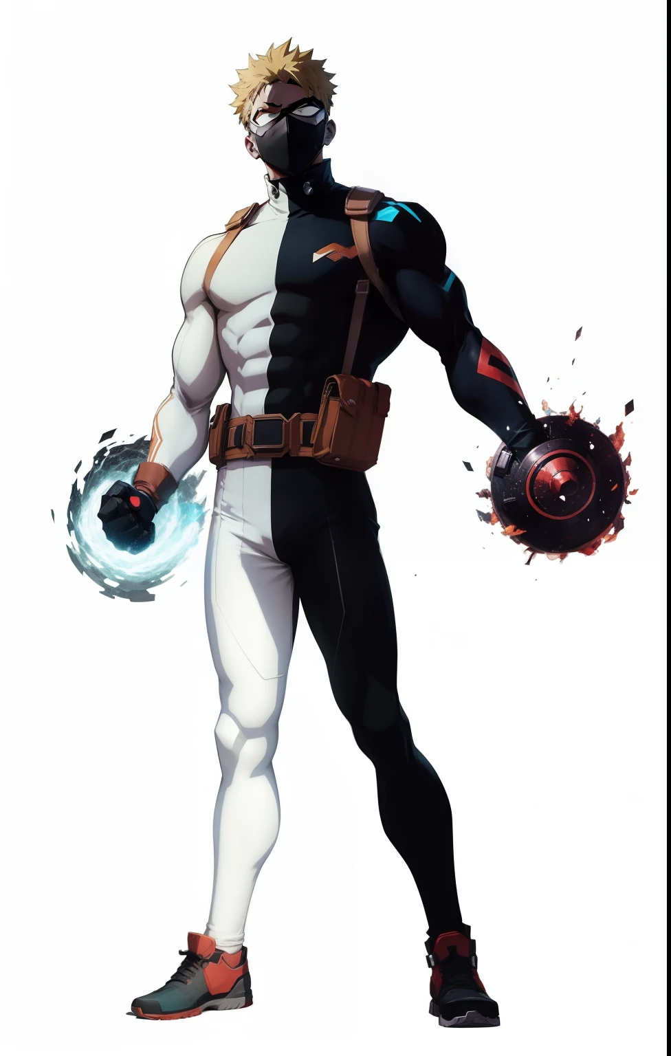 My Hero Academia style, anime boy, male, young male, trending on artstation pixiv, (full body shot:0.5), Masterpiece, fullbody suit, Hero costume, Head Covering, Helmet, Face Covering, Mask, Perfect Anatomy, Super Detailed,