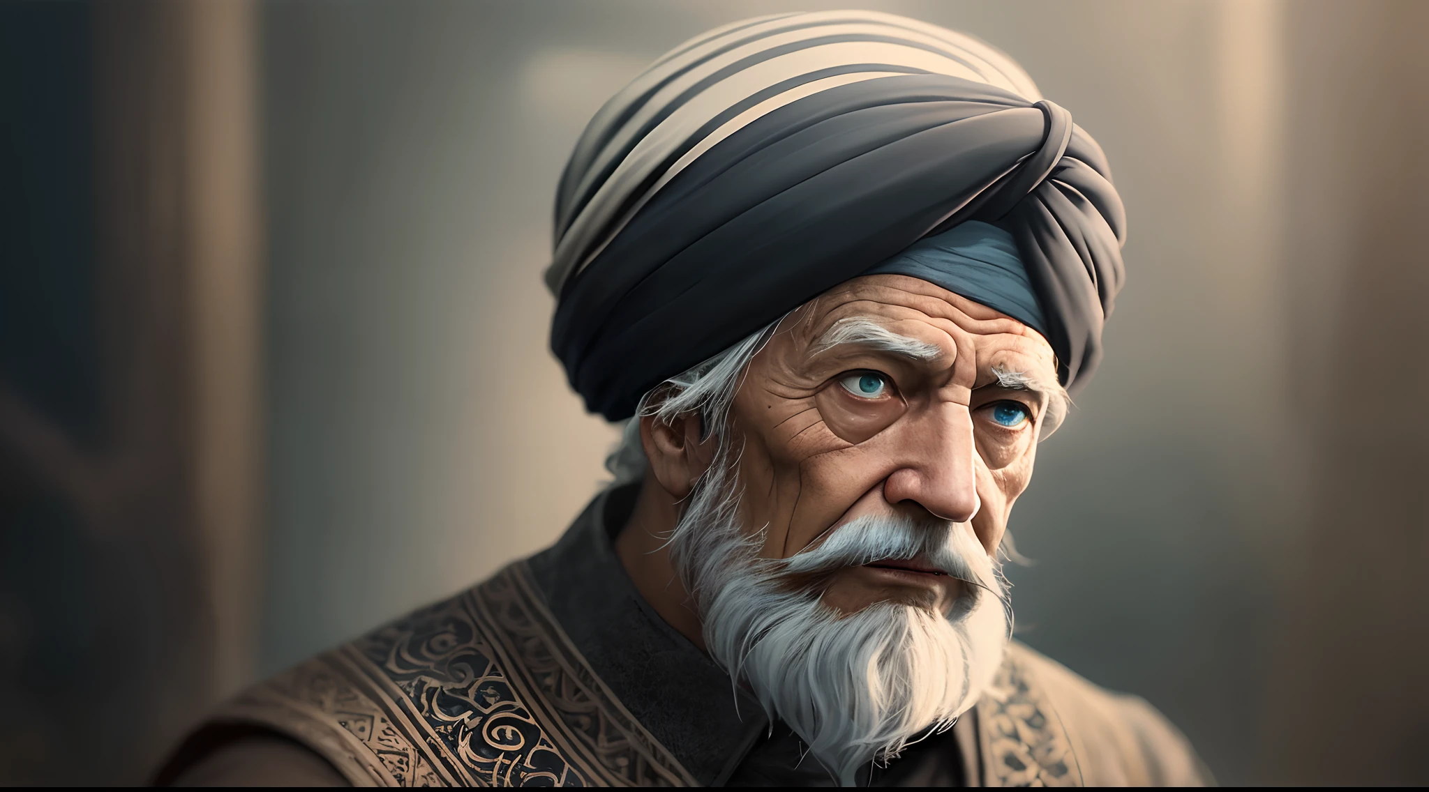 OLD MAN TURBAN ON HEAD PHOTO dark: realistic epic, soft cinematic portrait, adobe lightroom, photo lab, highly detailed, faded, (neutral colors: 1.2), (hdr: 1.4), (soft colors:1.2), hyperdetailed, (artstation:1.4), cinematic, warm lights, dramatic light, (intricate details:1.1), complex background, (rutkowski:0.66), (green and red:0.4)