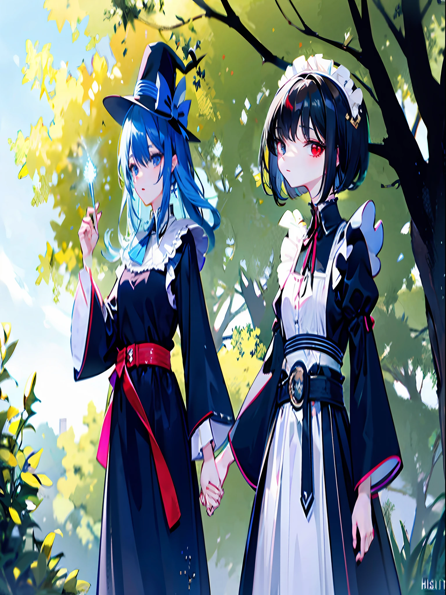 with short black hair,red color eyes,the maid outfit,adolable,orthofacial