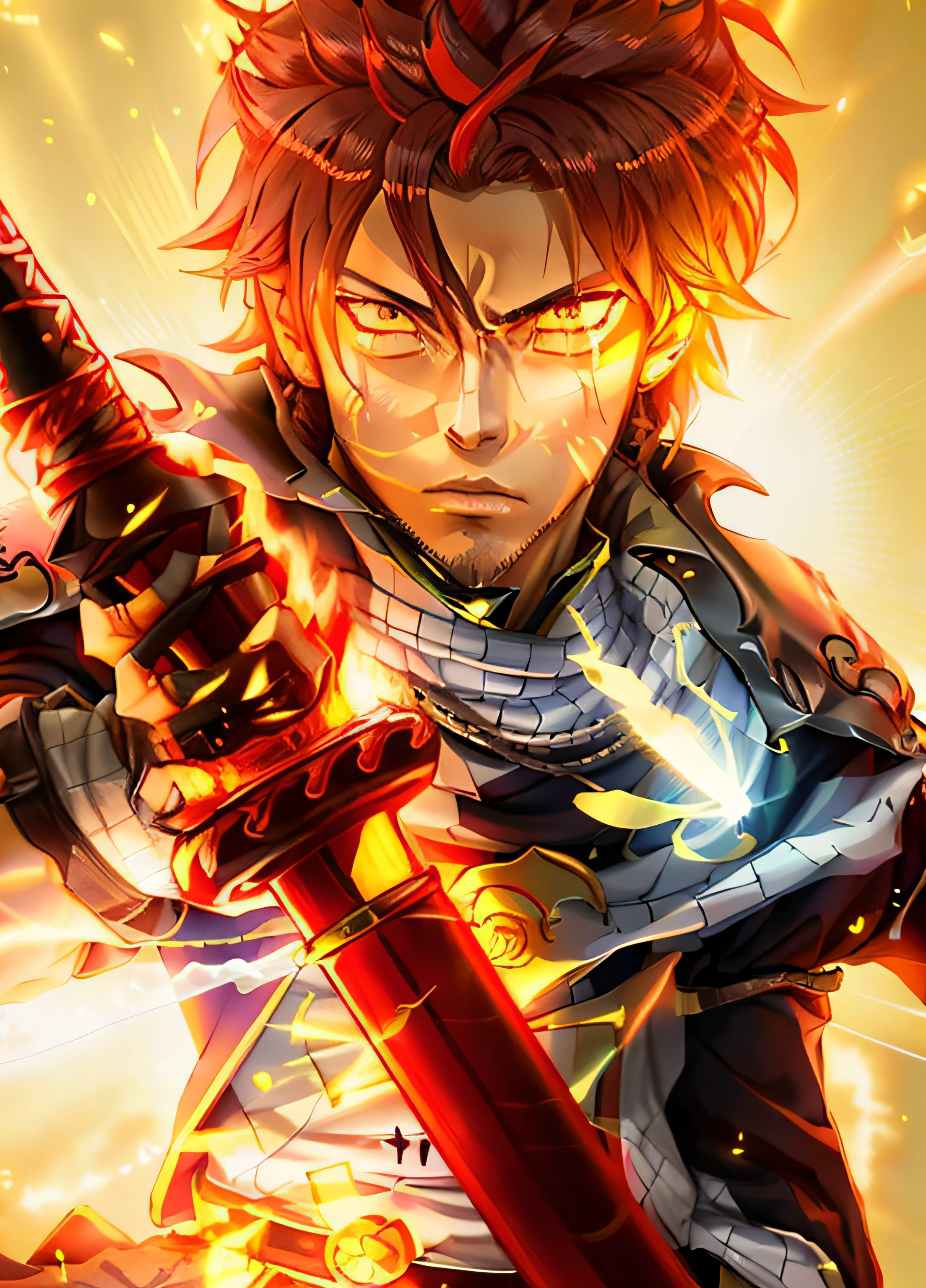 anime character holding a sword in his hand with a yellow background, inspirado em Okumura Masanobu, cara bonito na arte demon slayer, Demon Slayer rui fanart, Arte Oficial, estilo de arte demon slayer, Epic anime style, digital advanced anime art ", segura uma espada preta, kentaro miura manga art style, Taisho Romano, hijikata toushirou