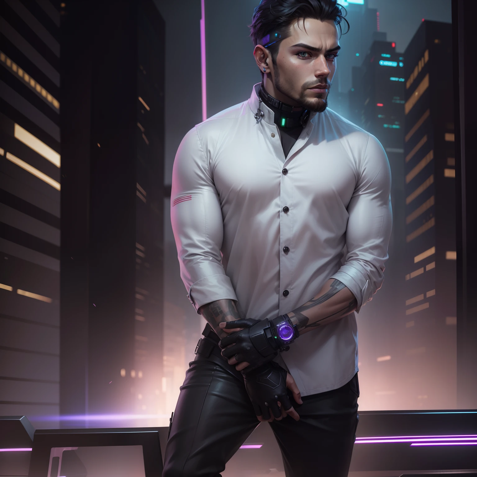 Change background cyberpunk handsome boy. Realistic face, ultra realistic