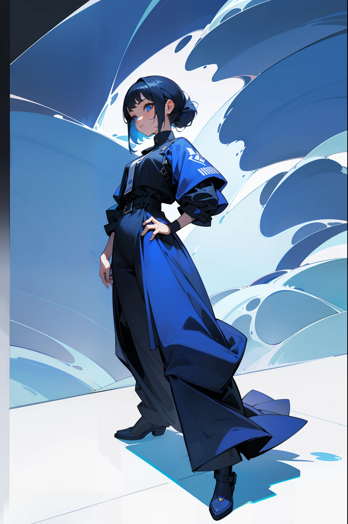 MKSKS style, (Very detailed background:1.0), (highly detailed back ground:1.0), 1girll, full_Body,,frontage,Masterpiece, Best quality, (1girll, Solo, Girl:1.2), ,ahegao,standing,hand on hips,Blue Themes,