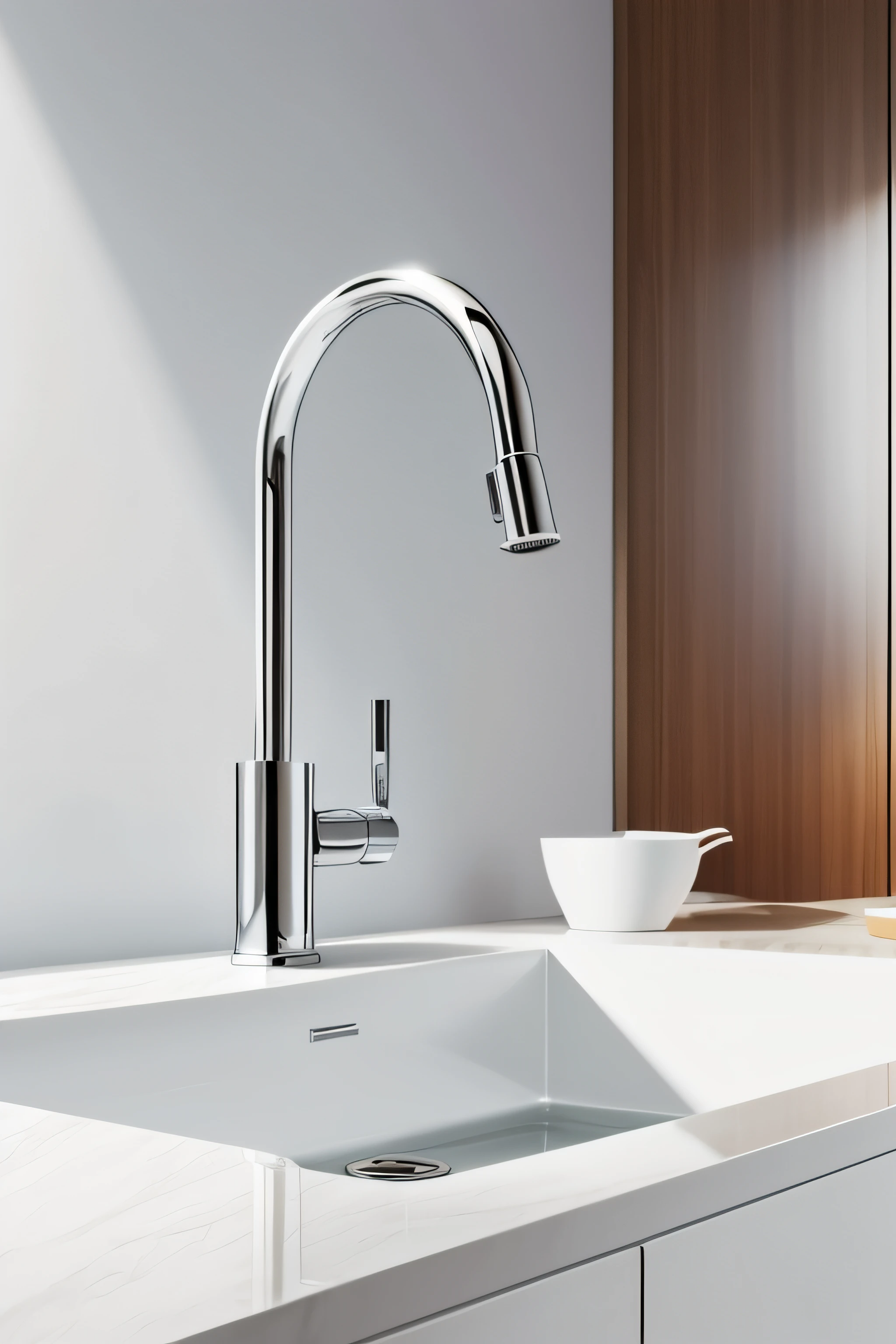 Kitchen faucets are realistic and minimalist