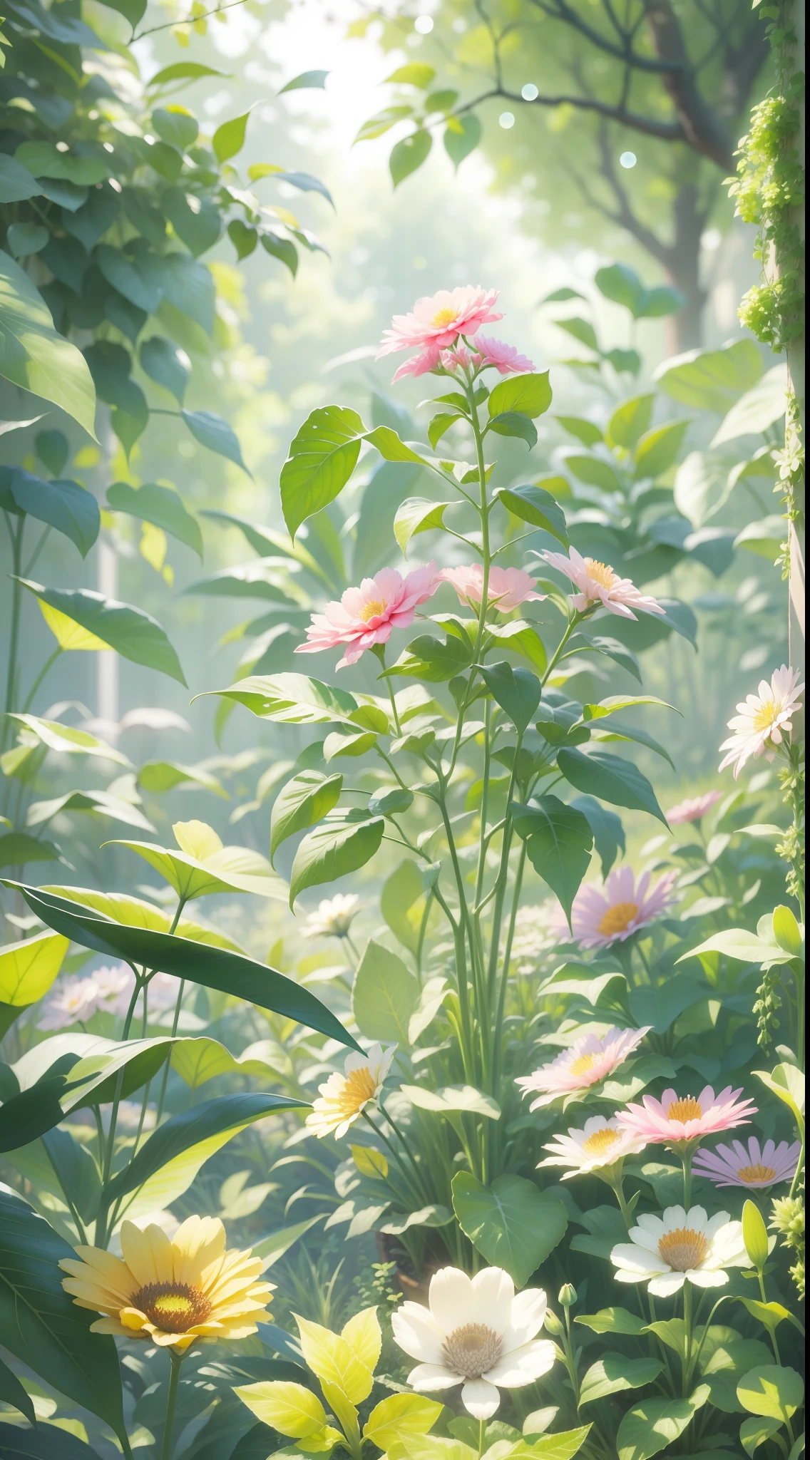 Flowers,verdure,Sense of transparency,The sun shines on the flowers,high high quality