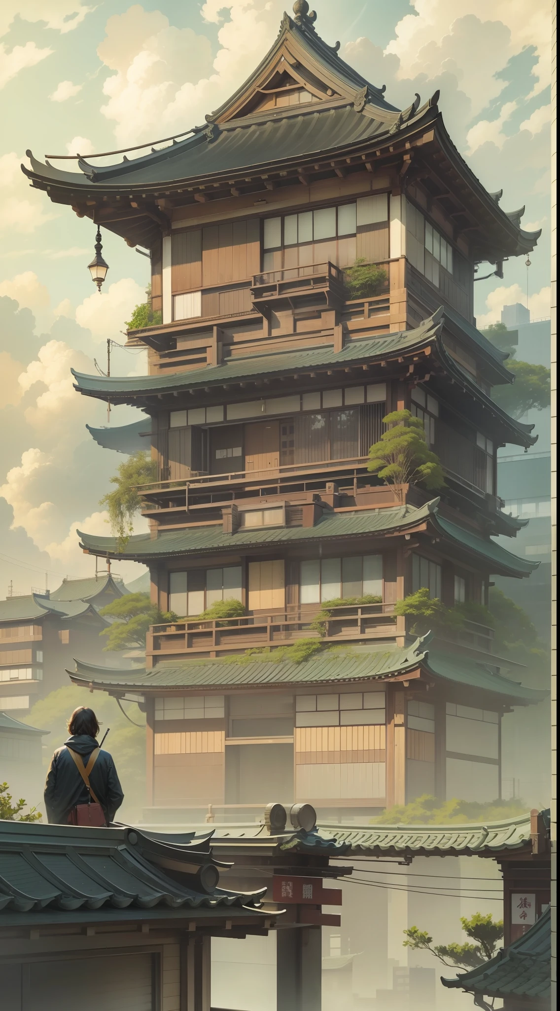 城市,tall house,Skysky,overlooks