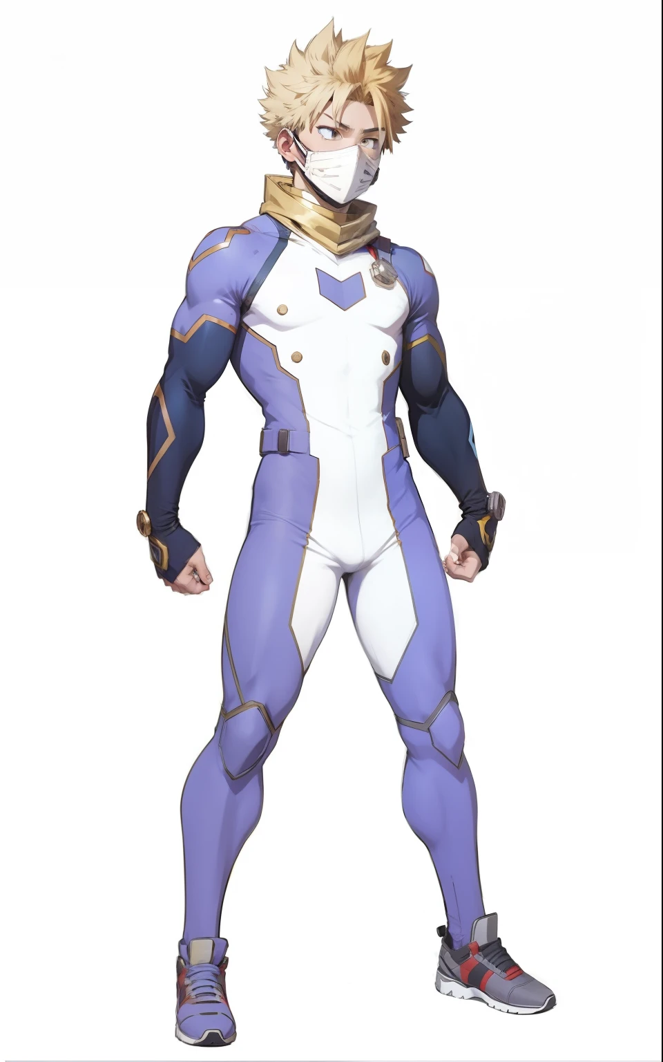 My Hero Academia style, anime boy, male, young male, trending on artstation pixiv, (full body shot:0.5), Masterpiece, fullbody suit, Hero costume, Head Covering, Helmet, Face Covering, Mask, Perfect Anatomy, Super Detailed,