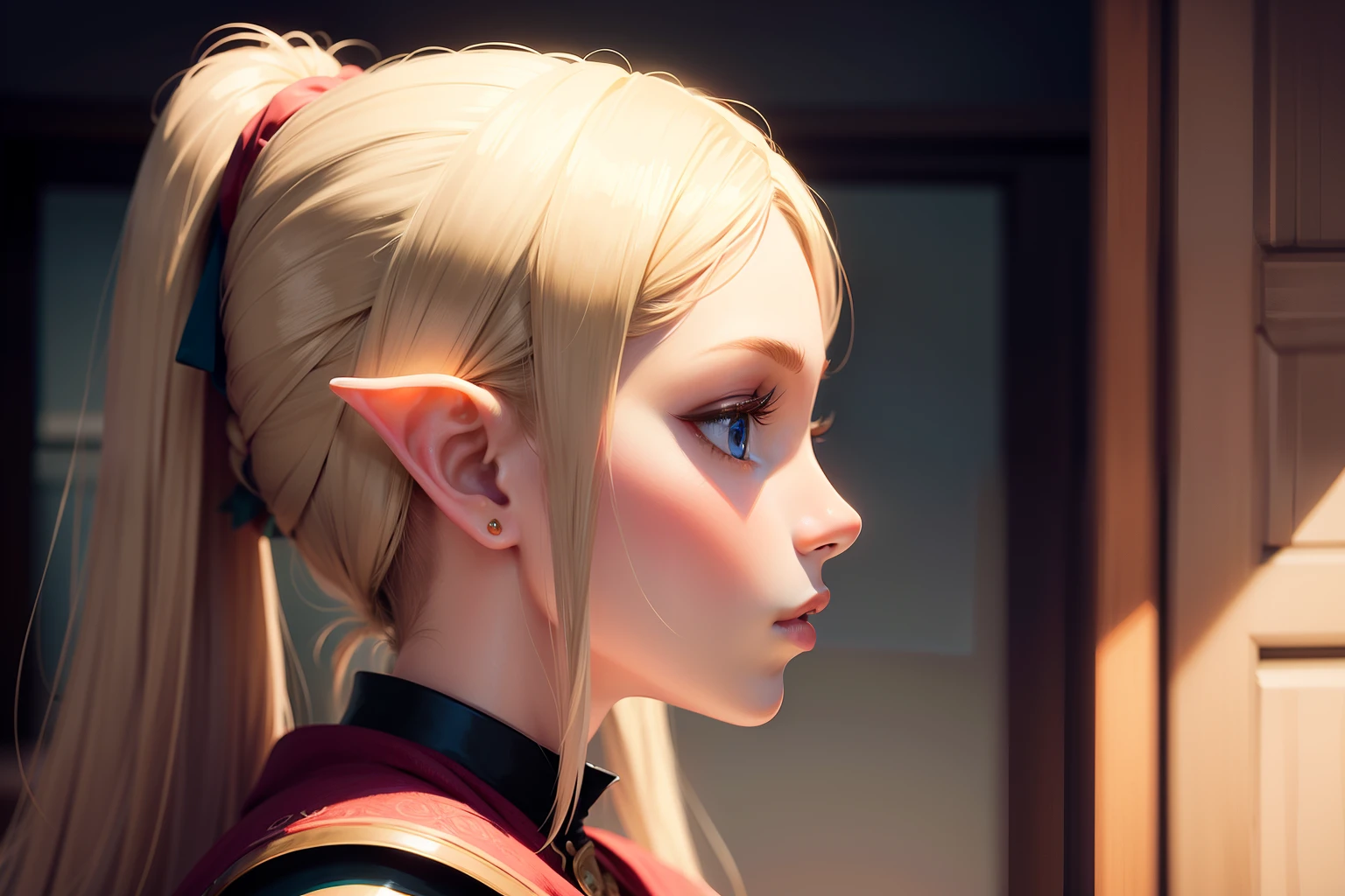 Young elf girl. Profile.