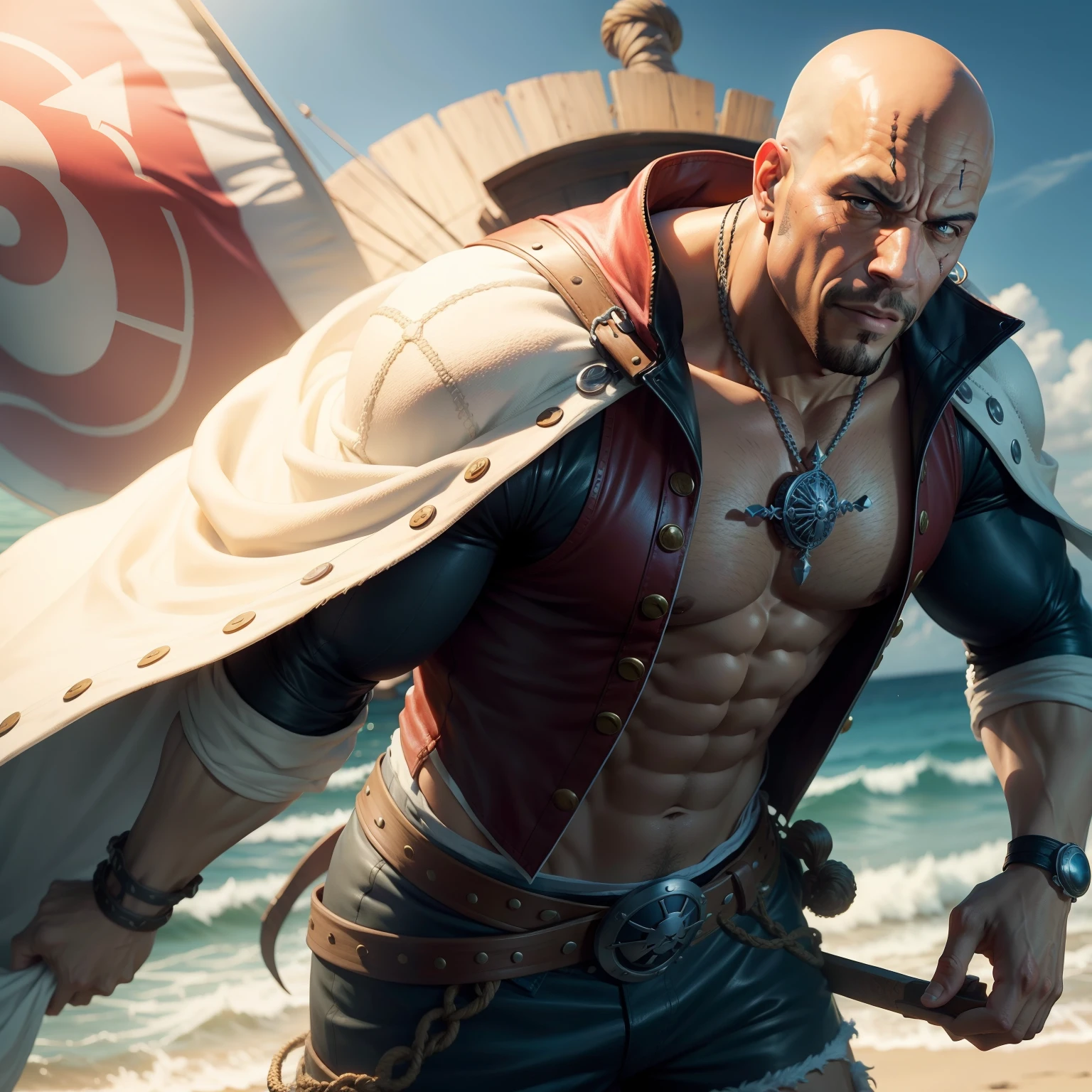 Vin Diesel as whitebeard from one piece