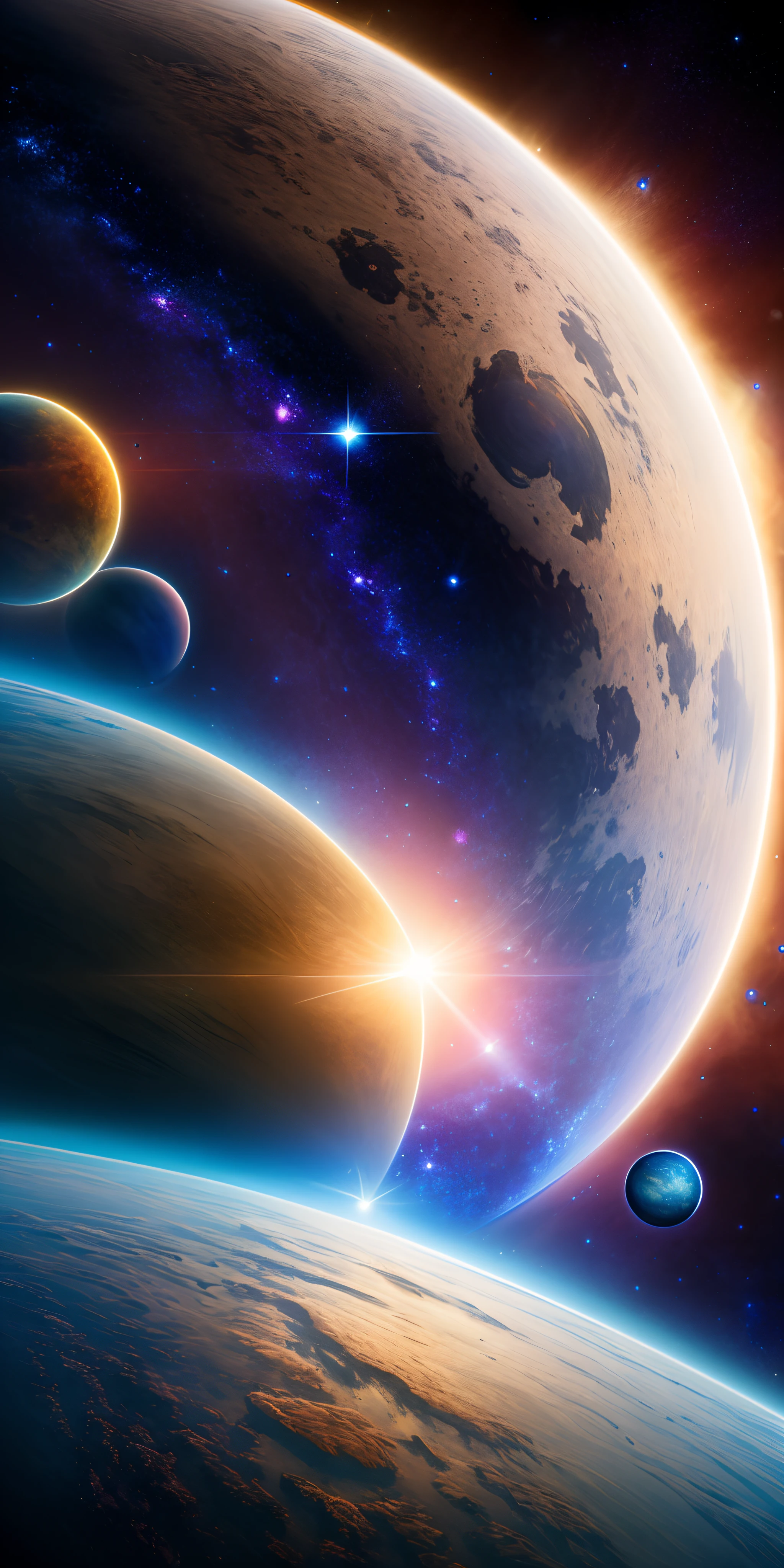 masterpiece, best quality, high quality, extremely detailed CG unity 8k wallpaper, Depth of Field, HDR,,Photorealistic,extremely detailed, Intricate, High Detail, universe, space, galaxy, stars, planets, astronomy, cosmos, celestial, nebula, black hole, solar system, cosmic rays, supernova, deep space, astronomical objects