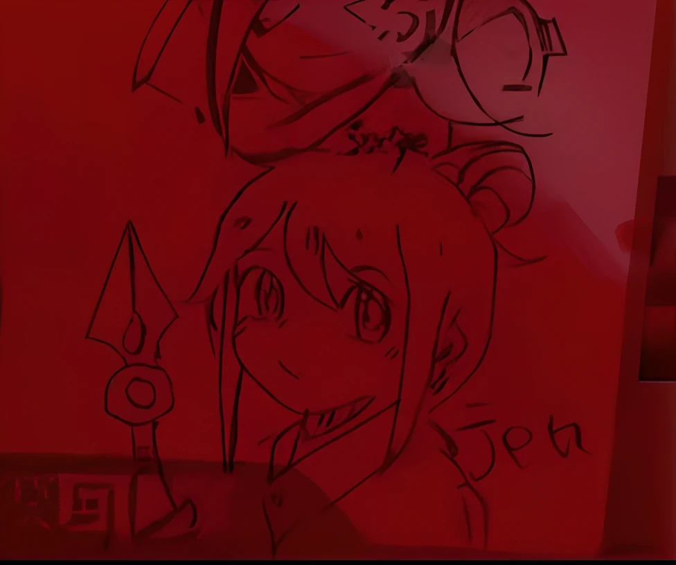 Someone drew a picture of a girl on a red box, classroom doodle, unknown artstyle, style of gurren lagann (2007), Design exposure anime John Ray, r /art, r / art, r/art, screenshot from guro anime, yandere intricate, heavy jpeg artifact blurry, an anime drawing, Doodle