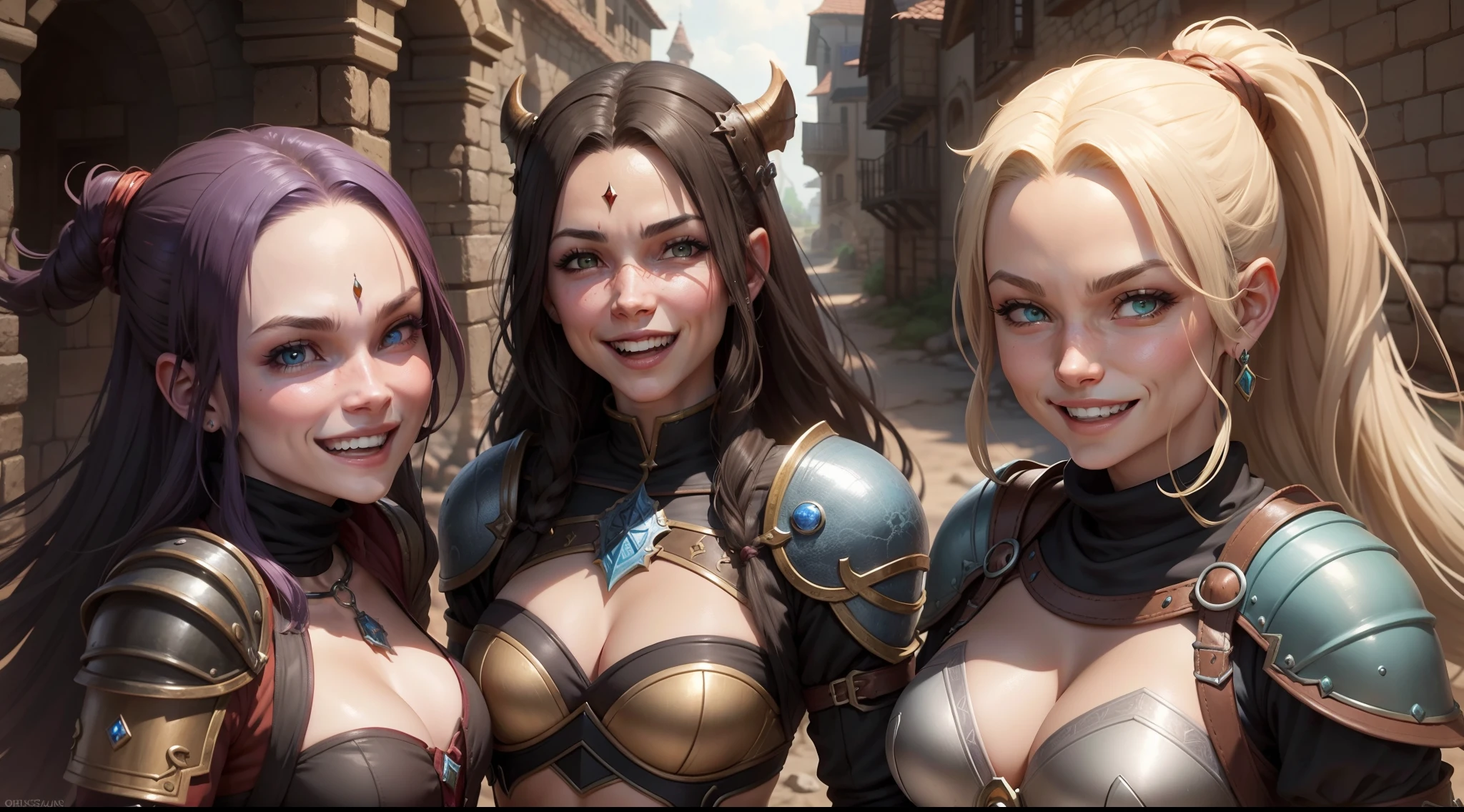 personagens do jogo Baldurs Gate 3 sorrindo, estilo ultra realista