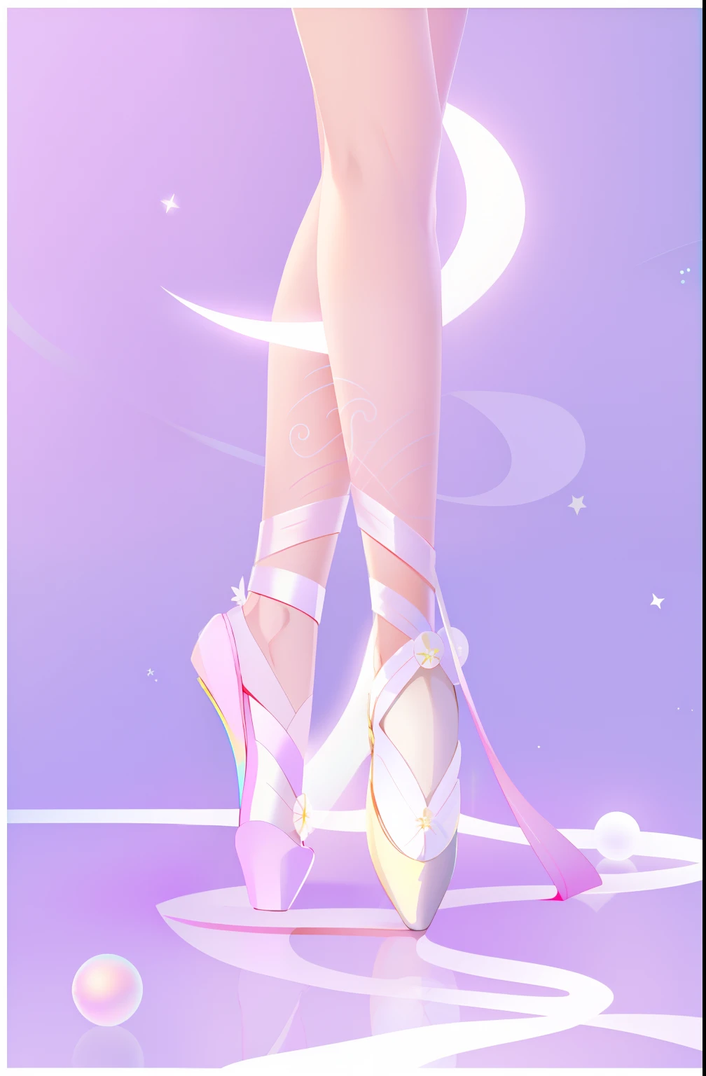 Draw a woman's legs in ballet shoes with balls, jen bartel, sailor moon aesthetic, Ballerina, inspired by Hsiao-Ron Cheng, inspired by Yanjun Cheng, Ballet, author：Hsiao-Ron Cheng, ✨🕌🌙, author：the sailor moon, inspired by Sailor Moon, ( Ilya Kuvshinov ), pointe pose, Synth wave cake