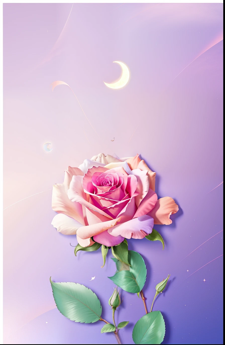 A pink rose,There is a crescent moon on the background, wallpaper aesthetic, phone background, beautiful iphone wallpaper, iPhone background, iphone wallpaper, Wallpaper phone, wallpaper mobile, phone wallpaper hd, Rose background, sailor moon aesthetic, background artwork, Beautiful image, soft aesthetic, hd phone wallpaper, ✨🕌🌙, dreamy aesthetic, rosses, pink and purple, pink rosa
