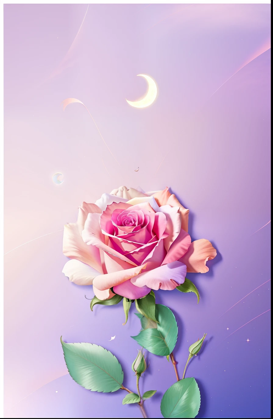 A pink rose，There is a crescent moon on the background, wallpaper aesthetic, phone background, beautiful iphone wallpaper, iPhone background, iphone wallpaper, Wallpaper phone, wallpaper mobile, phone wallpaper hd, Rose background, sailor moon aesthetic, background artwork, Beautiful image, soft aesthetic, hd phone wallpaper, ✨🕌🌙, dreamy aesthetic, rosses, pink and purple, pink rosa