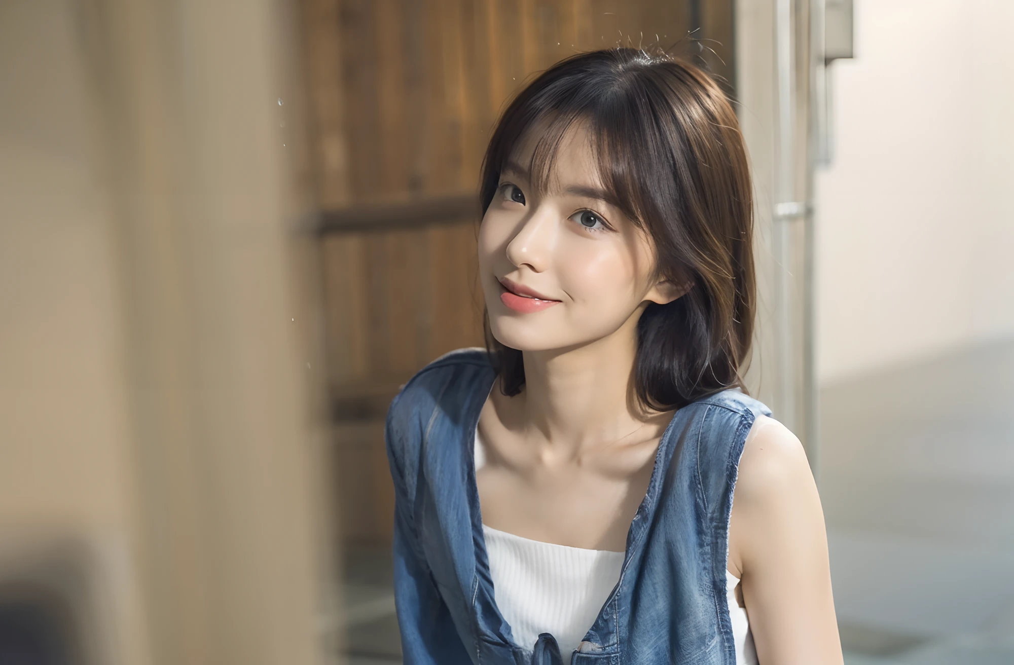 ((Best Quality, 8k, Masterpiece:1.3)), Focus: 1.2, Perfect Body Beauty: 1.4, : 1.2, ((High Ponytail, Collarbone: 1.2)), (Short Skirt: 1.1) , (Rain, Street:1.3), Highly detailed face and skin texture, Fine eyes, Double eyelids, Whitened skin, Long hair, (Shut up: 1.3), Smile, Long legs, Full body, Best proportions of four fingers and one thumb, Smiley face, Face texture: 1.3, Sunshine, Summer, collarbone, beautiful eyes, real face, real skin, realistic face, realistic skin, detailed eyes, detailed facial features, detailed clothing features, detailed face, chest contour, tight fit, POS random, upper body silk wrap: 1.4