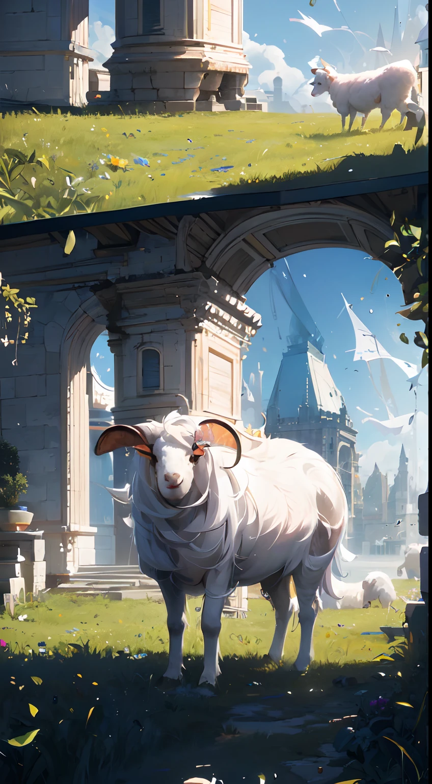 "At that time the sheep called to him
From their wormy bellies, as they
Lay bloating in the field. He was
A pastoralist,
The schoolhouse hardly handsize
In a sky of flax." 1girl,solo (masterpiece:1.2, best quality, digital art, hyperrealistic details, detailed digital art, realistic texture, detailed CG, extremely high detail, digital illustration)