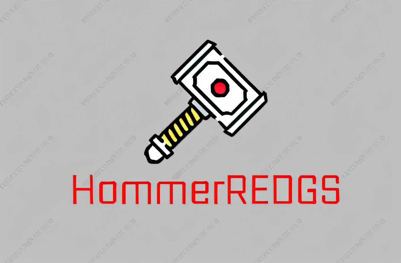 Hammer logo,Esports wind,cyber punk perssonage,Game style,Anime style,thors hammer,sledgehammer,Sense of heaviness,Game logo,red colour,white colors