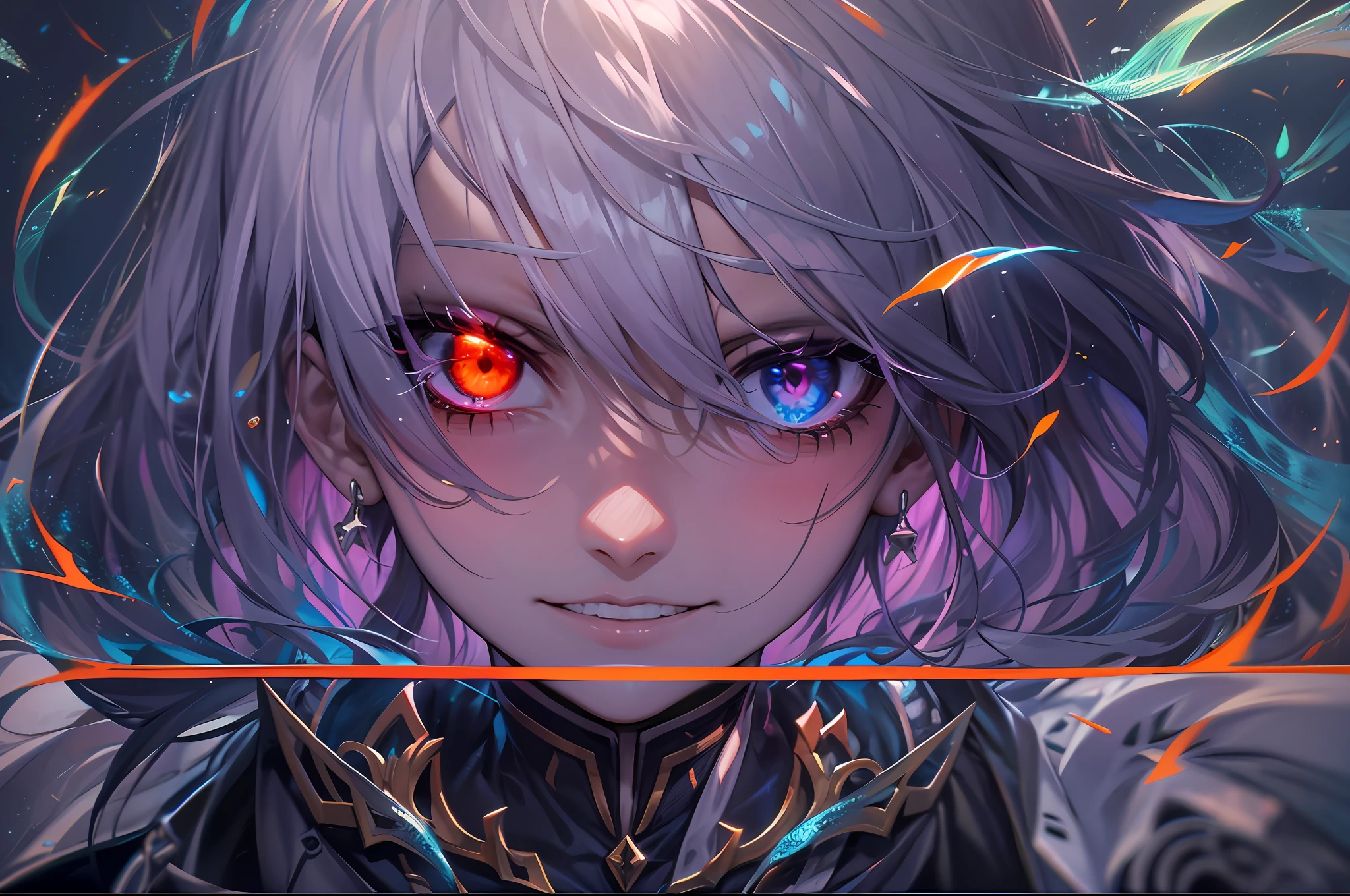 Thanatos ,The god of death walks through,(male), (with blue ghost fire around), red eyes, wearing black cloak, in the dark, death area, glassy eyes, purple fire ,dark element, anime, high detail, chiaroscuro, depth of field, cinematic lighting, sparkle, ray tracing, vignetting, (close-up), polar opposites, masterpiece, best quality, high quality, high details, textured skin, anatomically correct, accurate, UHD, 1080P