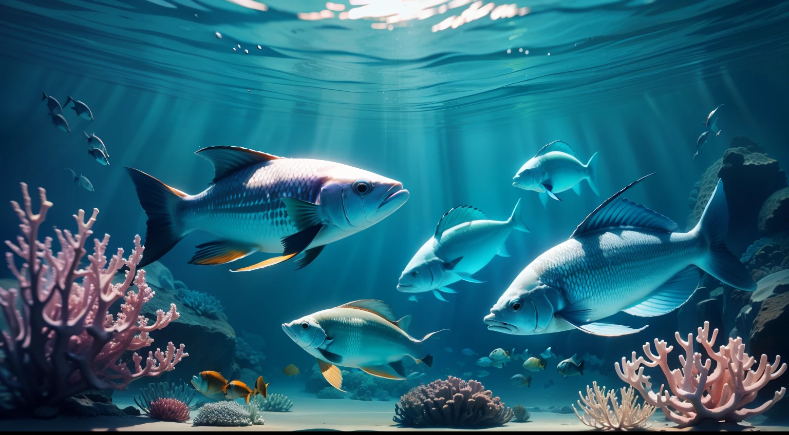 Swimming sea fish,Underwater world,Fresh in summer,
