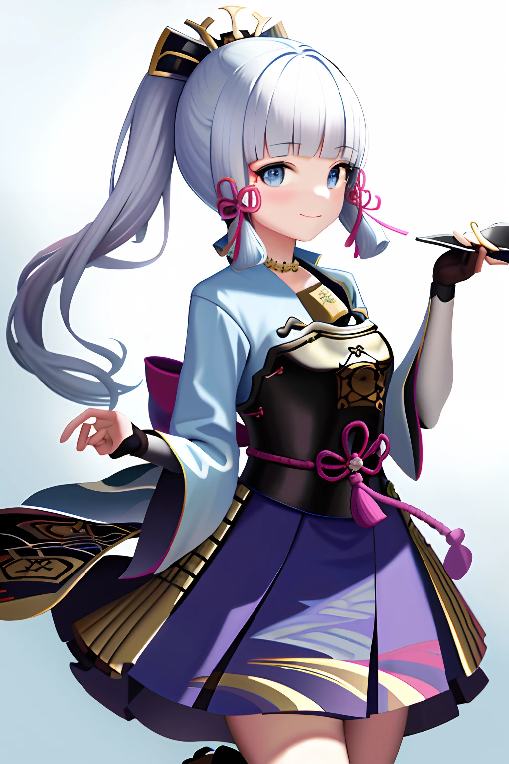 masterpiece, highres, best quality, 1girl solo, kamisato_ayaka, smile, kimono