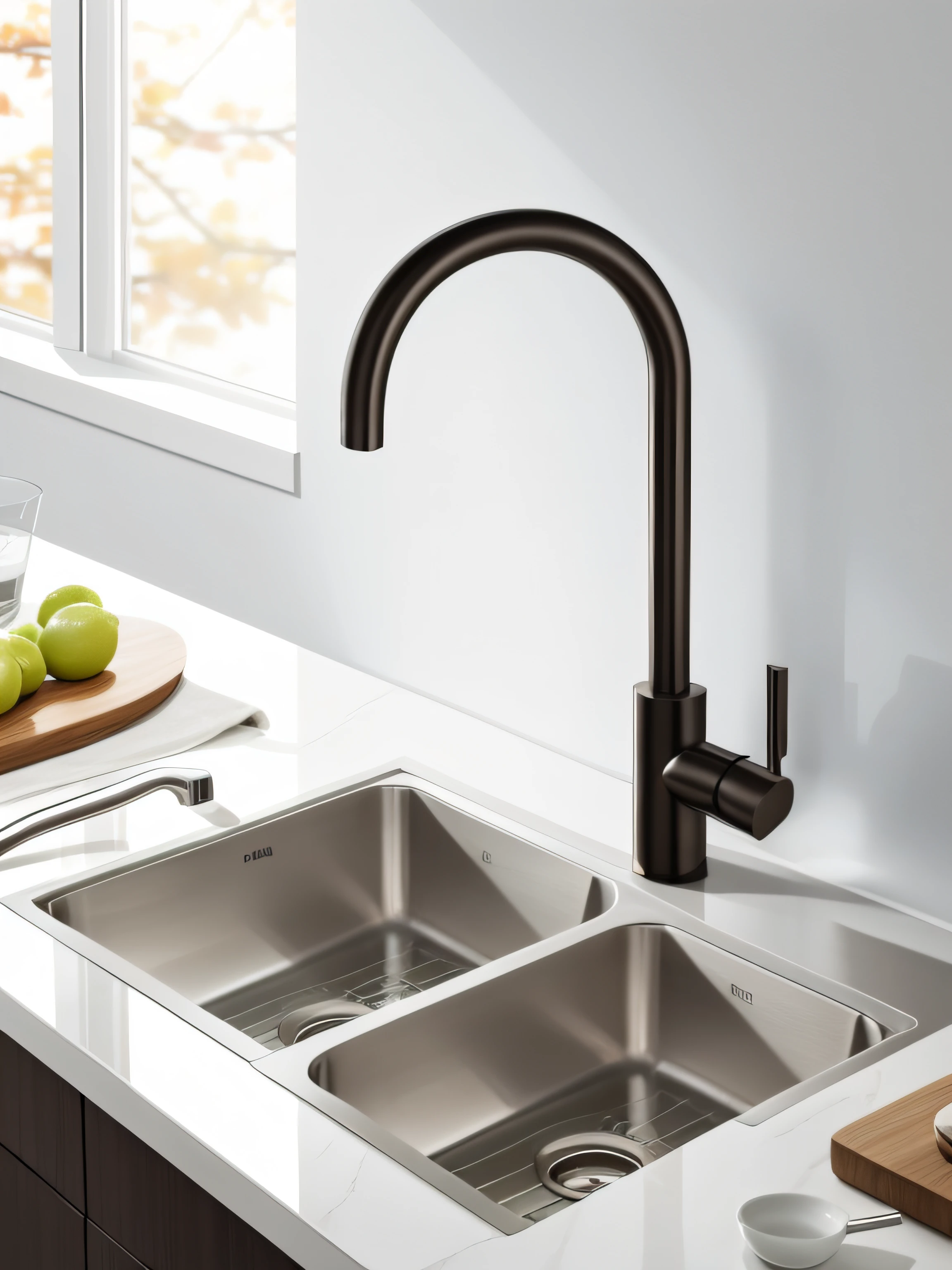 Kitchen faucets are realistic and minimalist