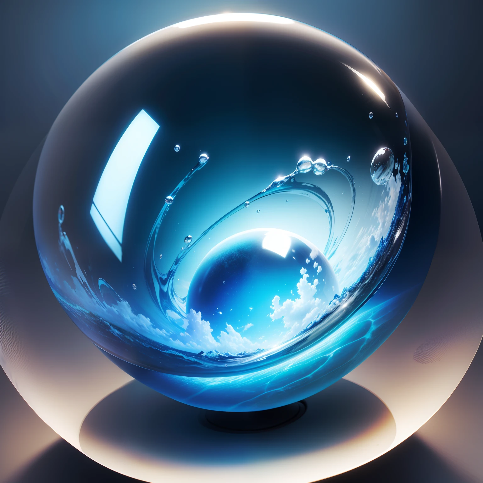 Blue transparent float ball