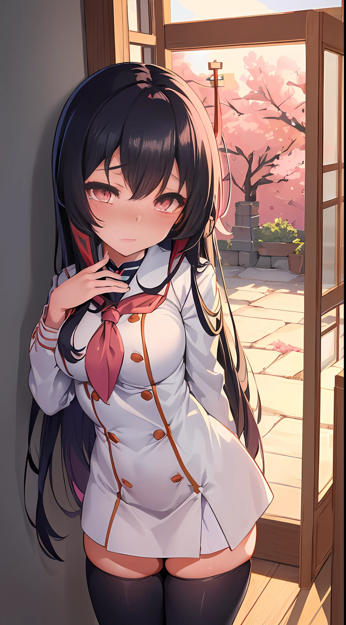 NSFW, (夏school uniform:1.2), (mushoku tensei, Akatsuki-chan, dynamite body, Drooping huge breasted:1.2, 19 age), (straight hair, Very beautiful black hair, Beautiful bangs), (masterpiece:1.2, Top Quality:1.2, 8K, 2D:1.3, wall-paper:1.2, The Ultimate Illustrator:1.2, High resolution), (More eyelashes), (Sharply drawn eyes, tears), Extremely Close, (Ultra detailed eyes, bright pink eyes:1.2), (Beautiful detail double), Smooth nose, (Best proportions:1.2, Curvaceous:1), Very bright entrance