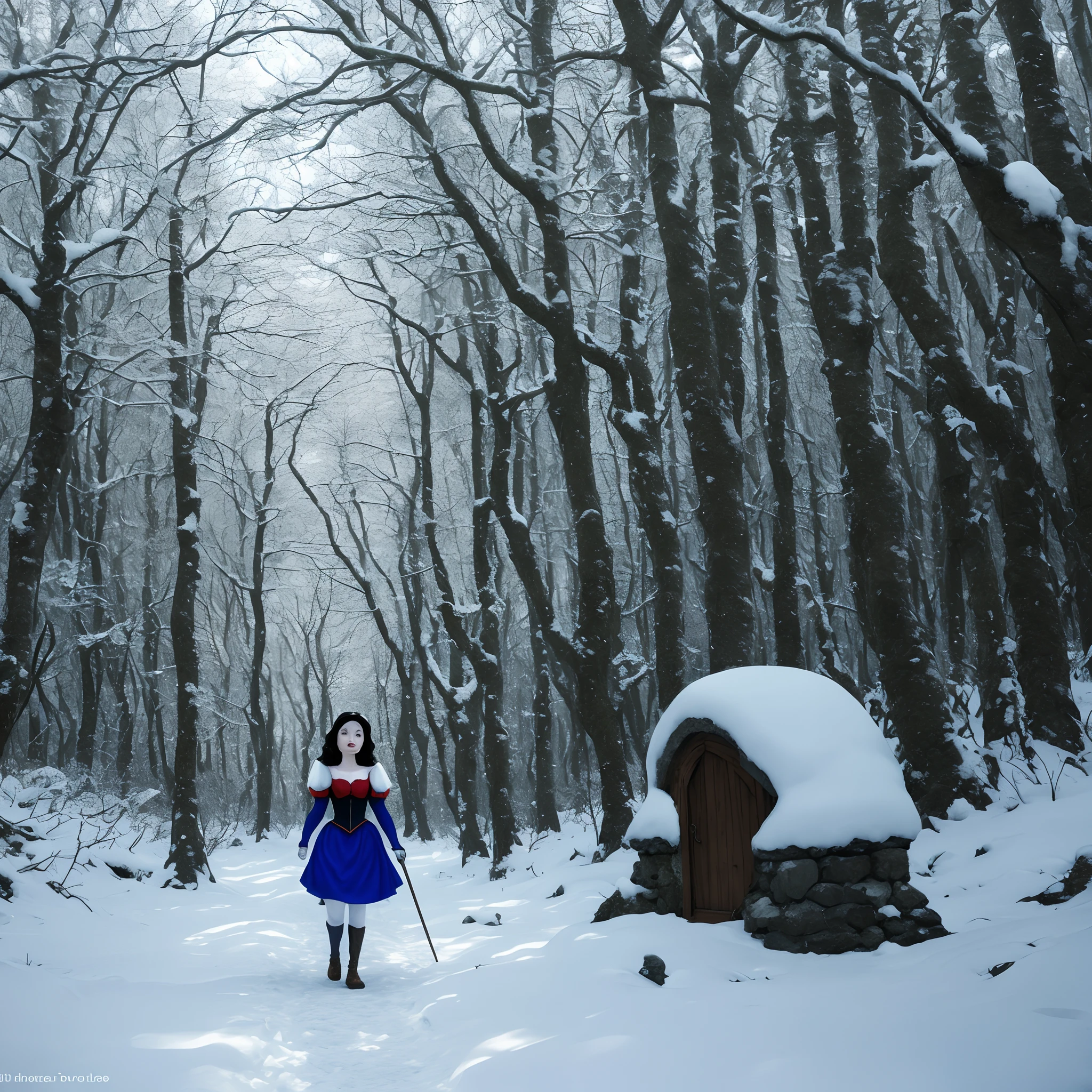 Snow White roams the forest