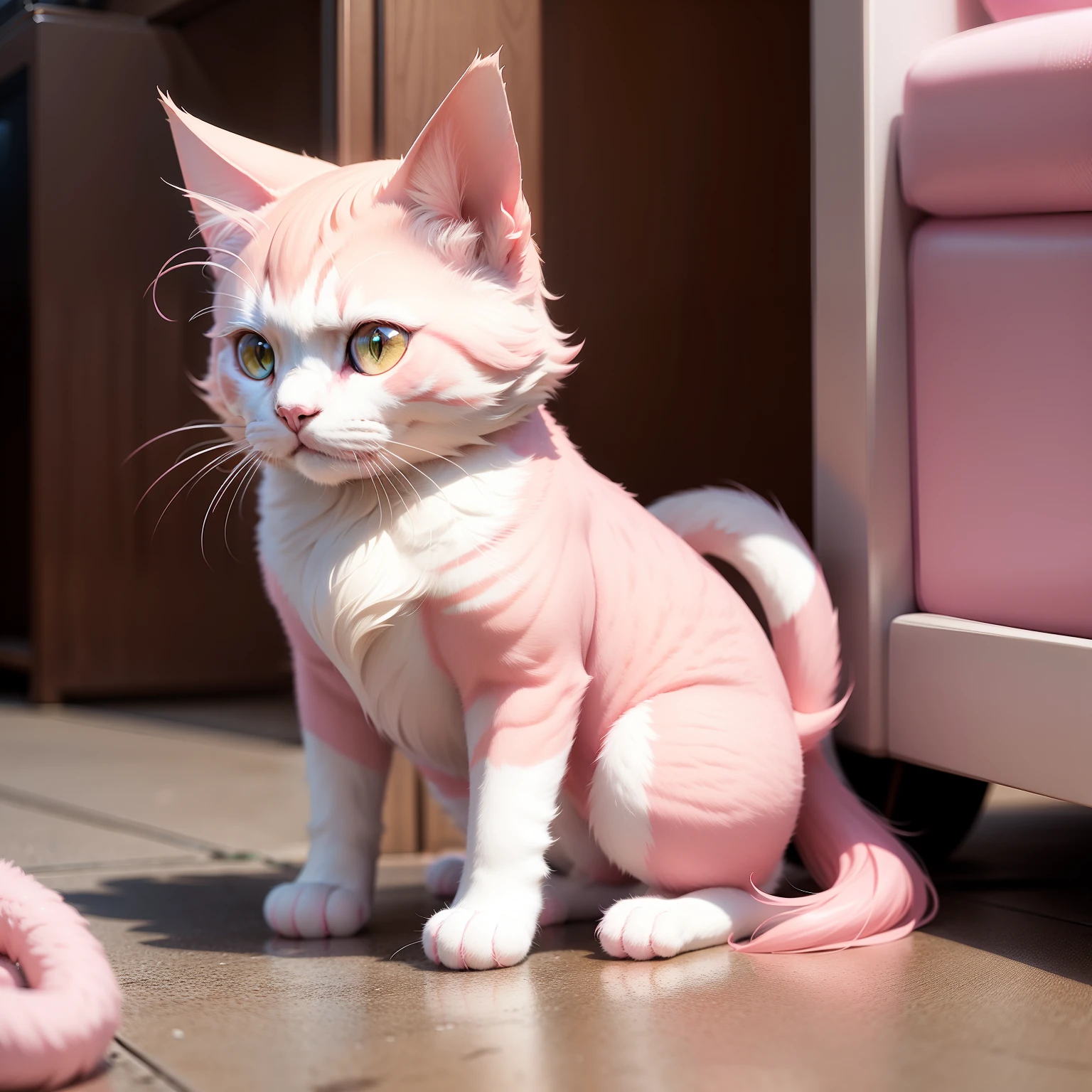 Pink anime cat
