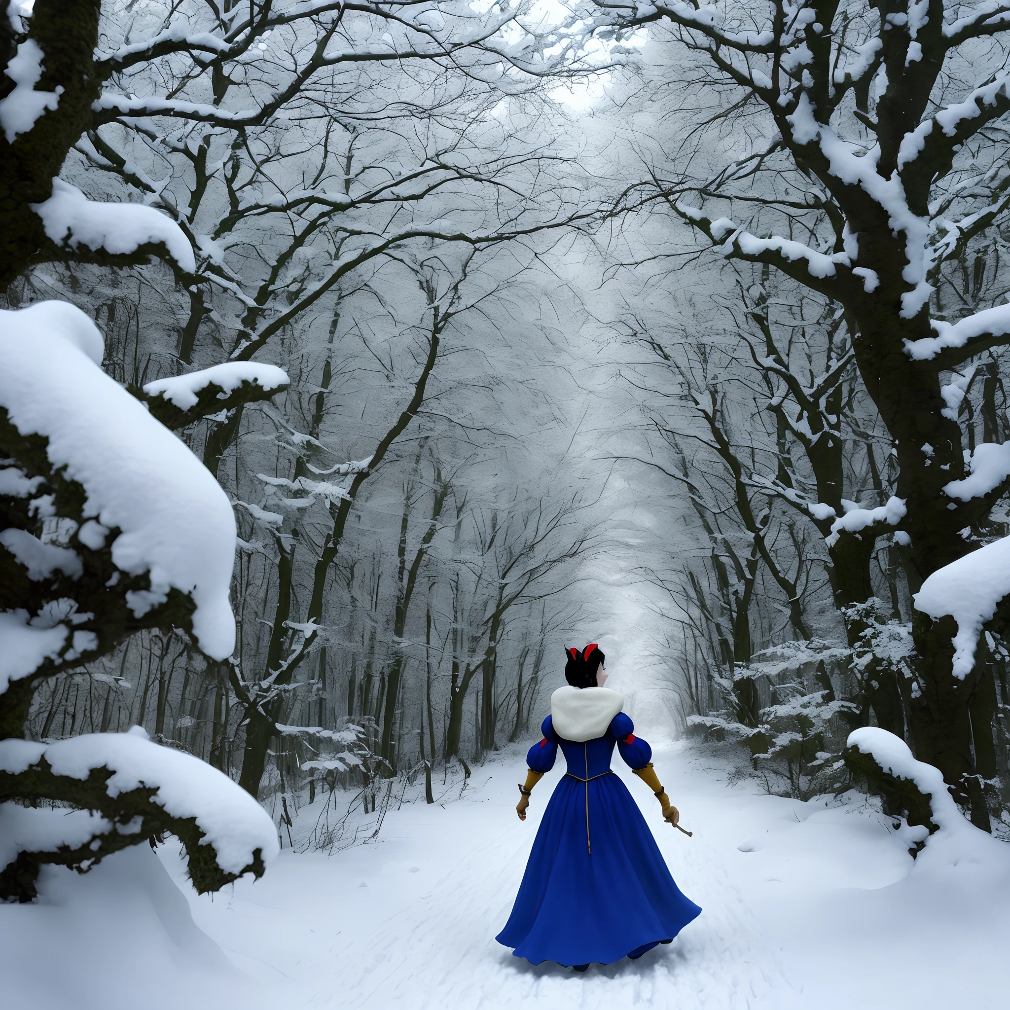 Snow White roams the forest