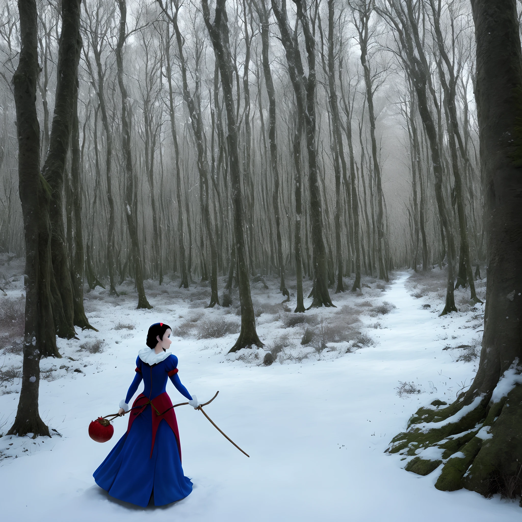 Snow White roams the forest