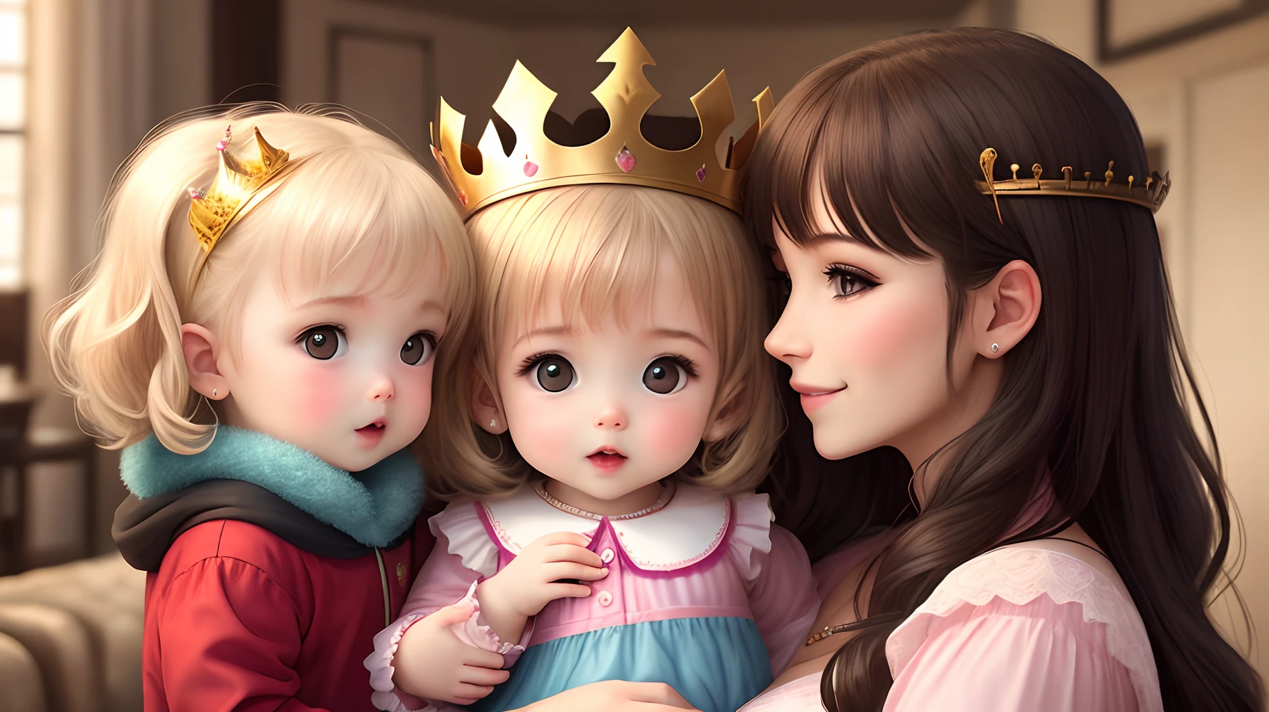 King and queen holding cute baby girl