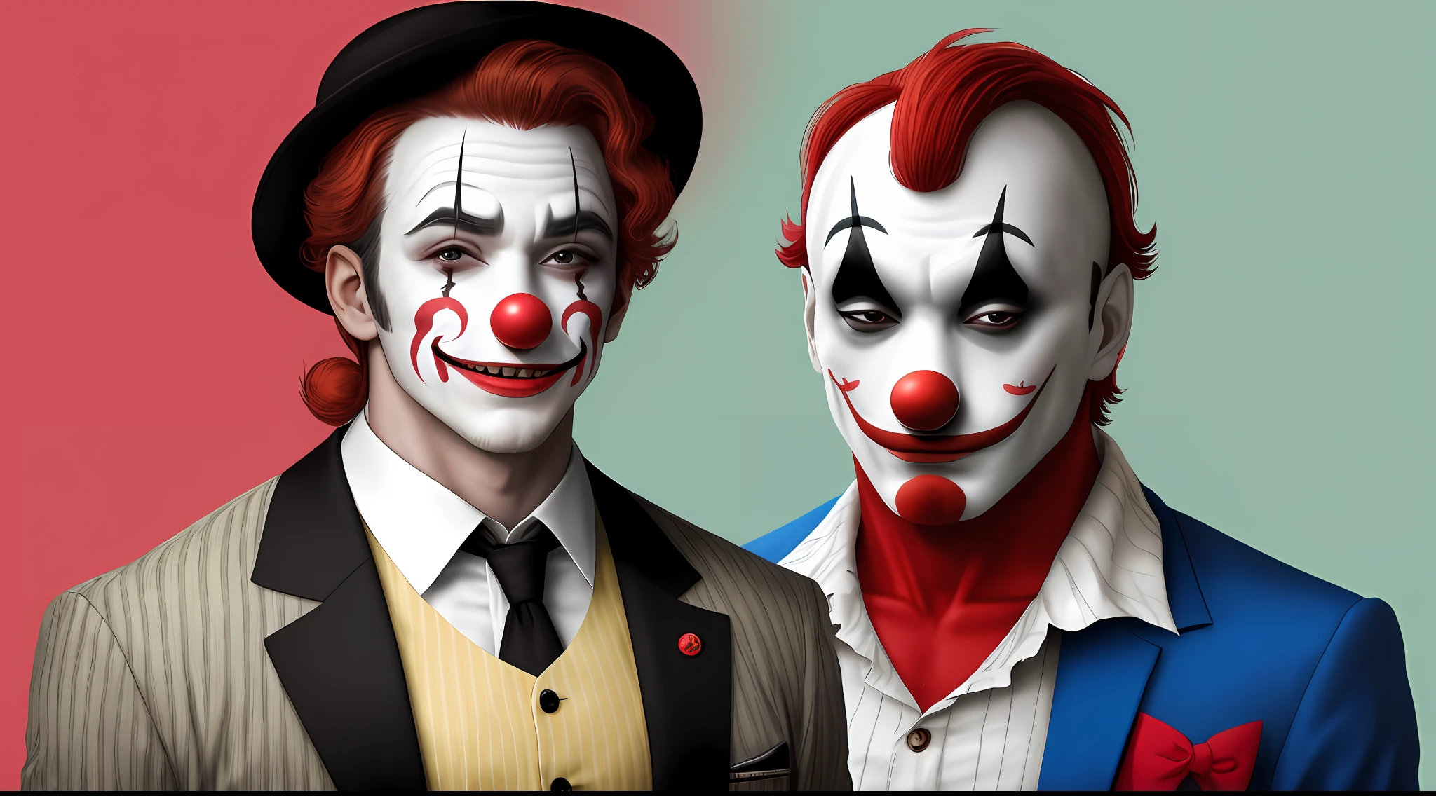 A clown who has always thought he is very handsome