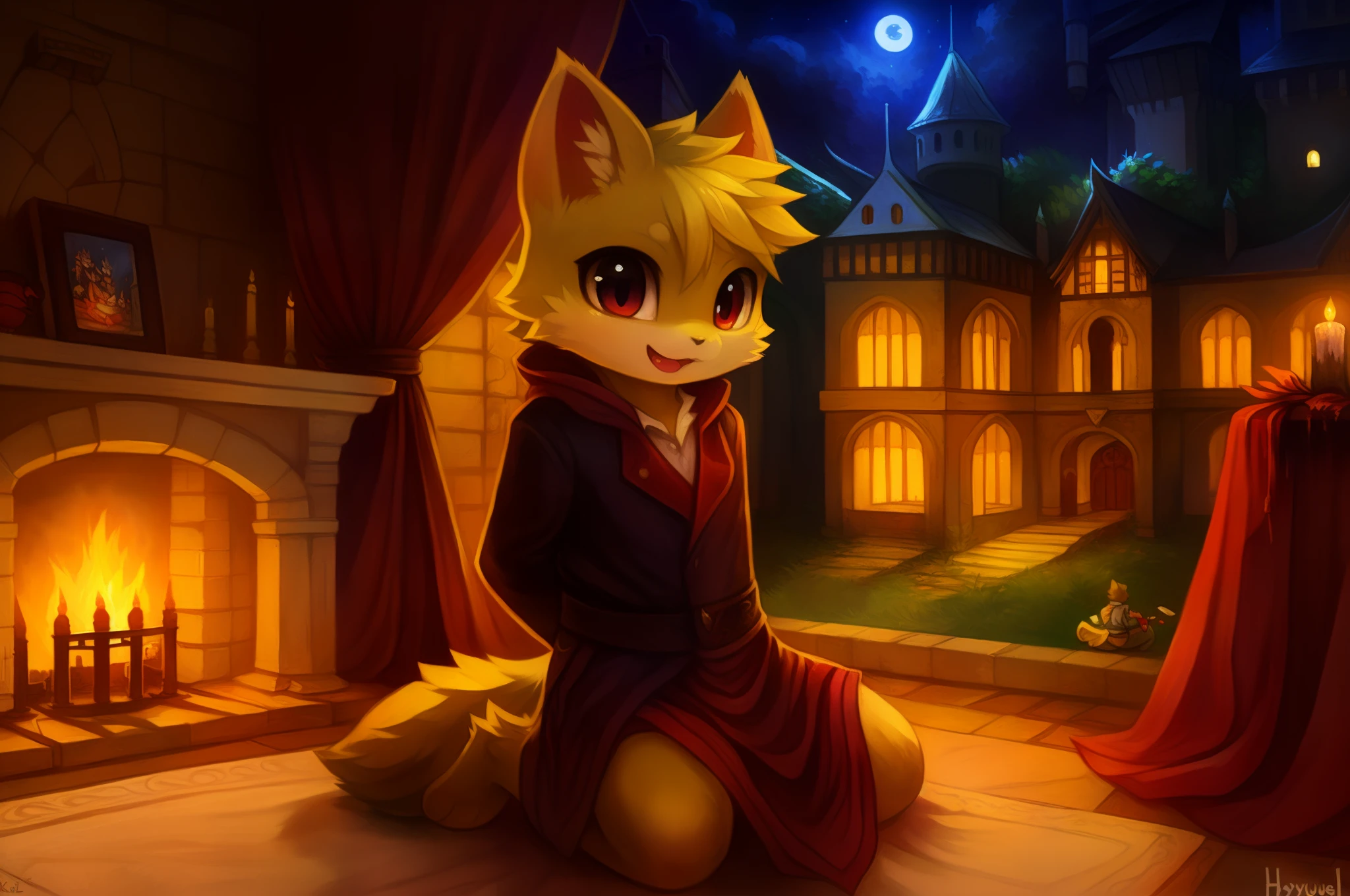 by haychel, by kekitopu, (by revous), masterpiece, 2boys, high quality, inside castle, bedroom, night, anime, game cg, , execution, kneeling, blood, cut thoat
