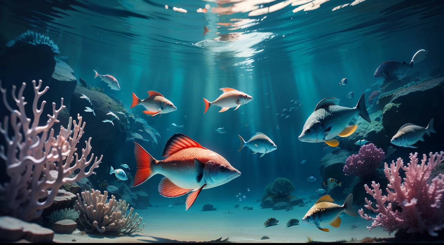 Swimming sea fish,Underwater world,