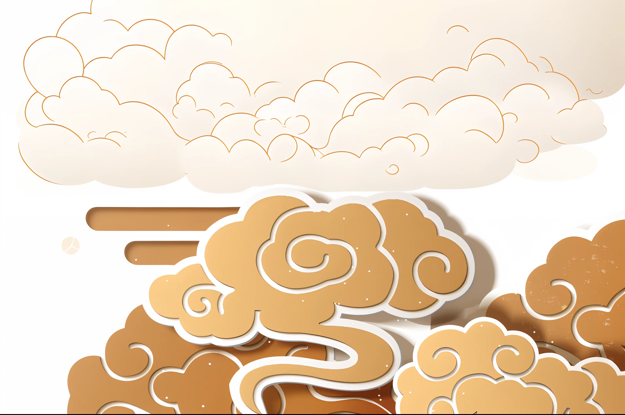 There are some cookies that are placed on a plate with a spoon, ceremonial clouds, harmony of swirly clouds, Golden clouds, inspired by Shūbun Tenshō, whorl. Clouds, fancy clouds, Tattoo of cumulus, Steam clouds, scribbles _ Background ( Smoke ), Cumulus tattoo, traditional chinese textures, swirly clouds