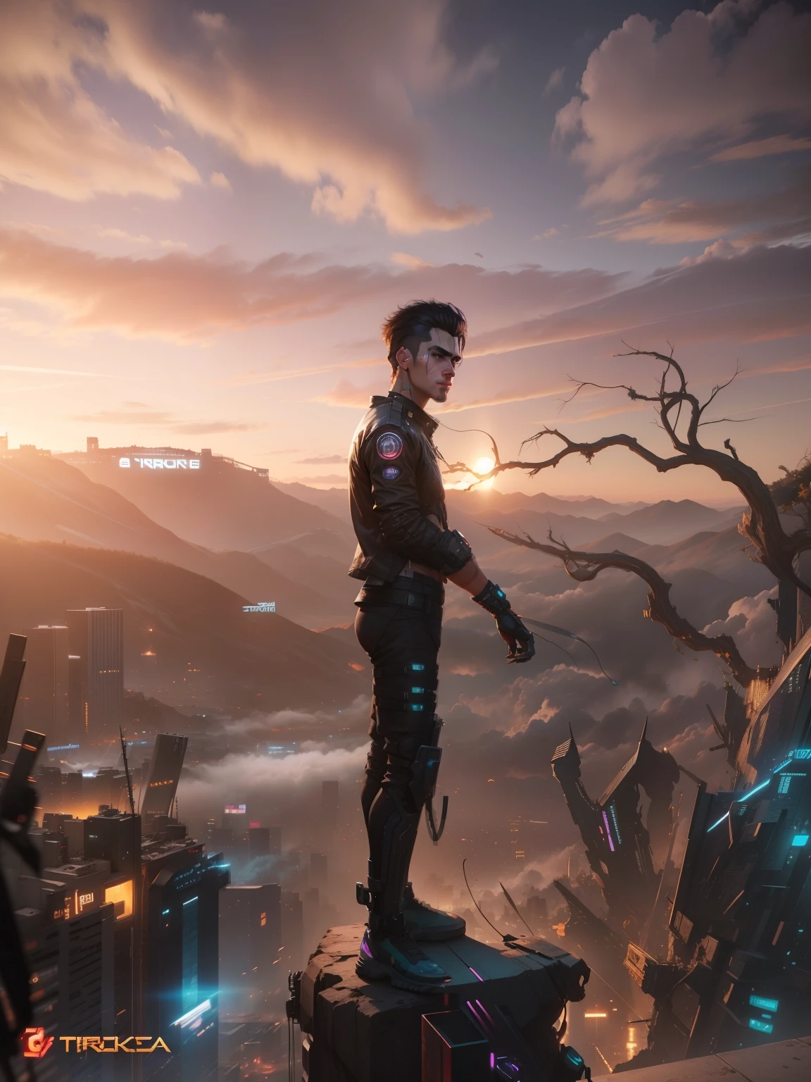 Change background, cyberpunk handsome boy realistic face, 8k ultra realistic